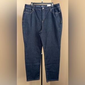 NWT STYLE & CO. High Rise Straight Dark Blue Denim Jeans. Size 18.